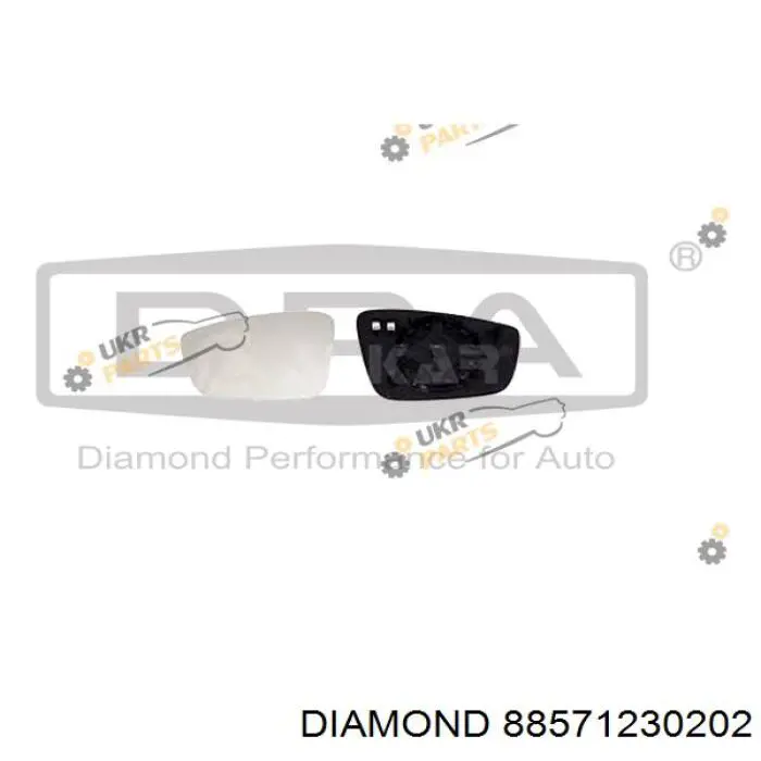 88571230202 Diamond/DPA Elemento espelhado do espelho de retrovisão esquerdo
