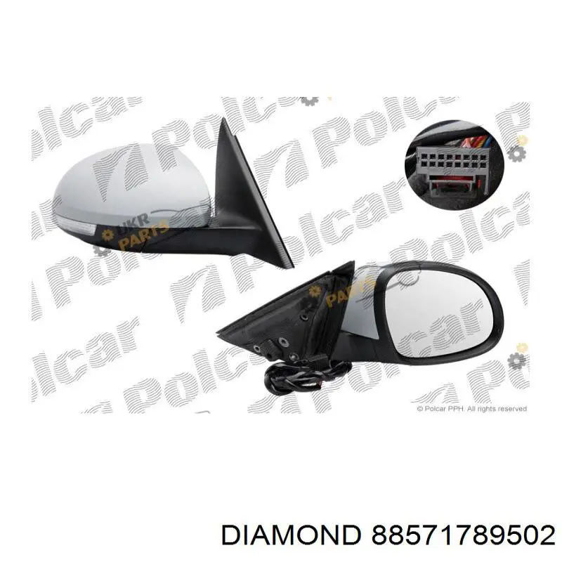 Elemento espelhado do espelho de retrovisão direito Diamond/DPA 88571789502 preço, a partir de 17,75 USD