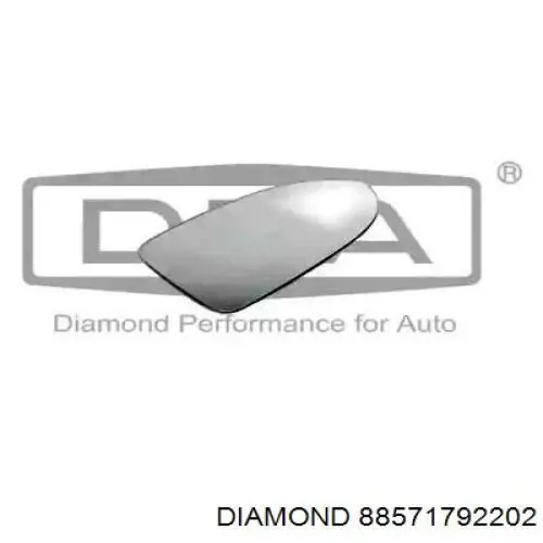 88571792202 Diamond/DPA Elemento espelhado do espelho de retrovisão direito