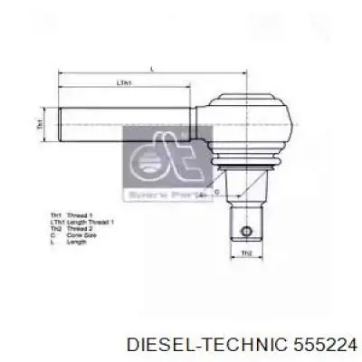 Ponta da barra de direção transversal Diesel Technic 555224 preço, a partir de 65,44 USD