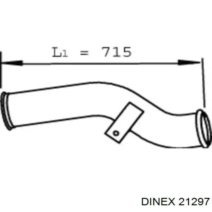 21297 Dinex Tubo de admissão dianteiro (calças) do silenciador
