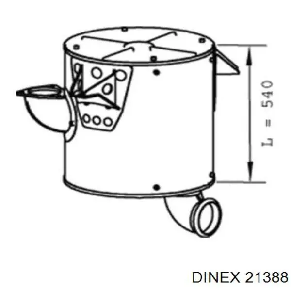 21388 Dinex Silenciador, parte central e traseira