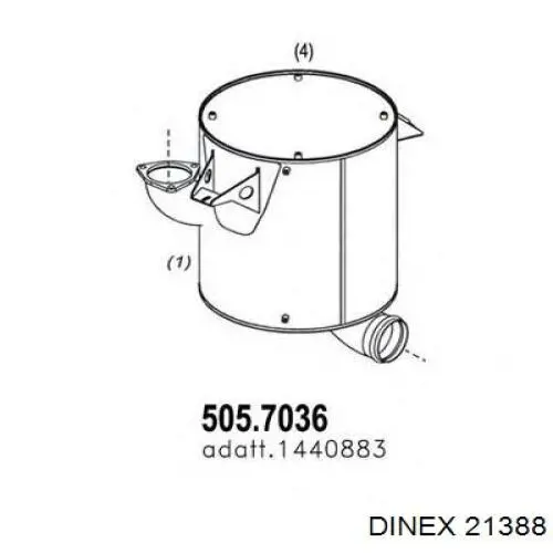 Compre 21388 Dinex Silenciador, parte central e traseira