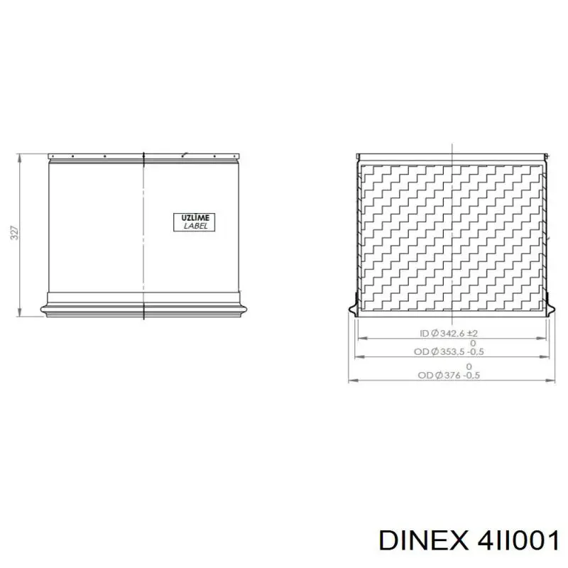 4II001 Dinex Filtro de partículas do sistema dos gases de escape