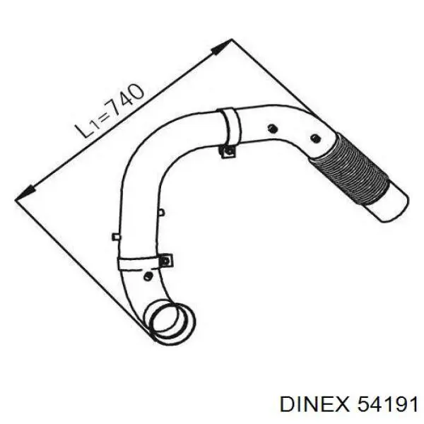 Tubo de admissão dianteiro (calças) do silenciador Dinex 54191 preço, a partir de 429,98 USD