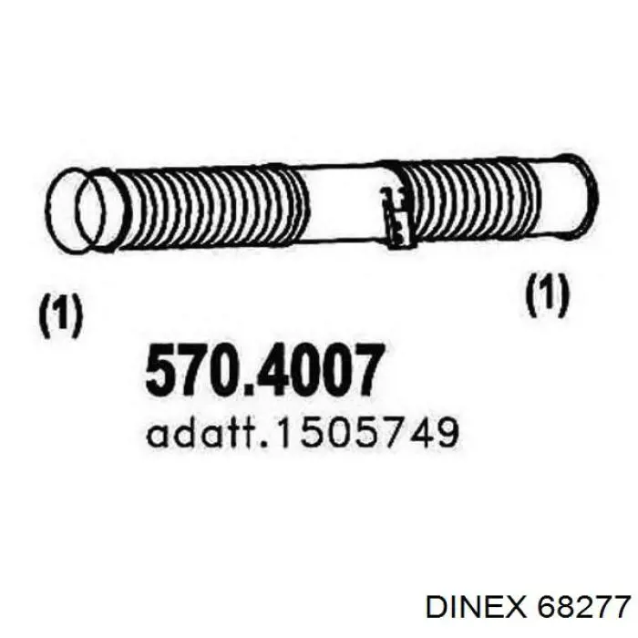68277 Dinex Tubo de admissão dianteiro (calças) do silenciador