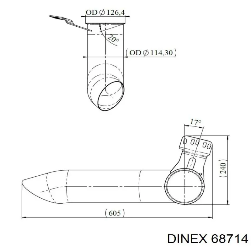 Compre 68714 Dinex Silenciador, parte traseira