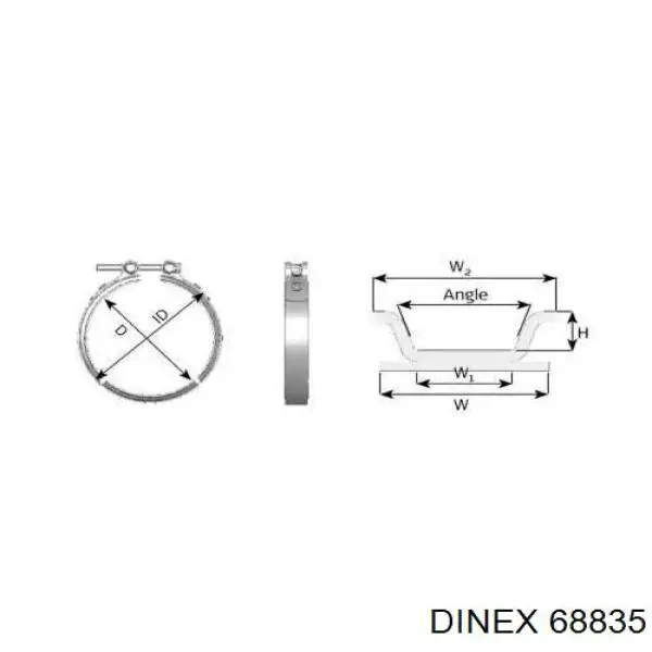 68835 Dinex Braçadeira de silenciador dianteira