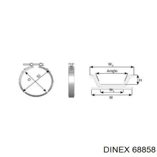 68858 Dinex Braçadeira de silenciador dianteira