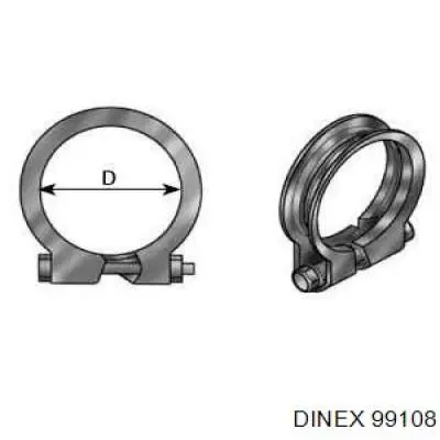 Compre 99108 Dinex Braçadeira de silenciador dianteira