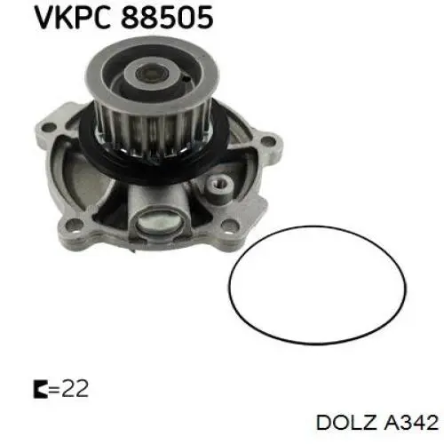 Bomba de água (bomba) de esfriamento Dolz A342 preço, a partir de 90,50 USD
