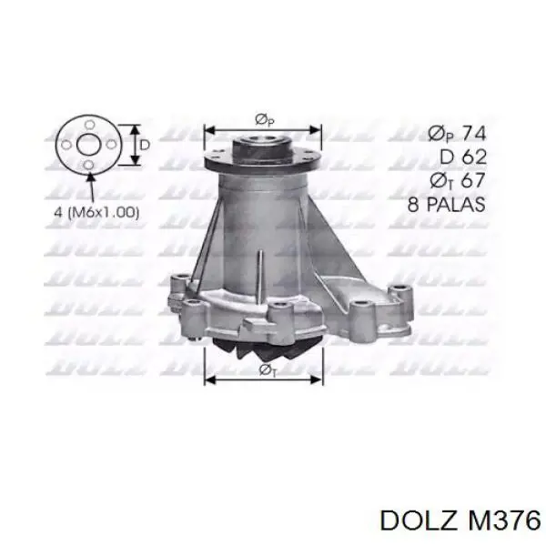 Bomba de água (bomba) de esfriamento Dolz M376 preço, a partir de 56,88 USD