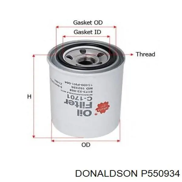 Compre P550934 Donaldson Filtro de óleo