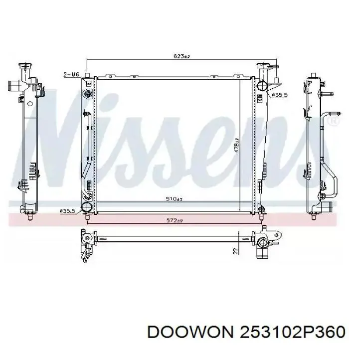 Compre 253102P370 Hyundai/Kia Radiador de esfriamento de motor