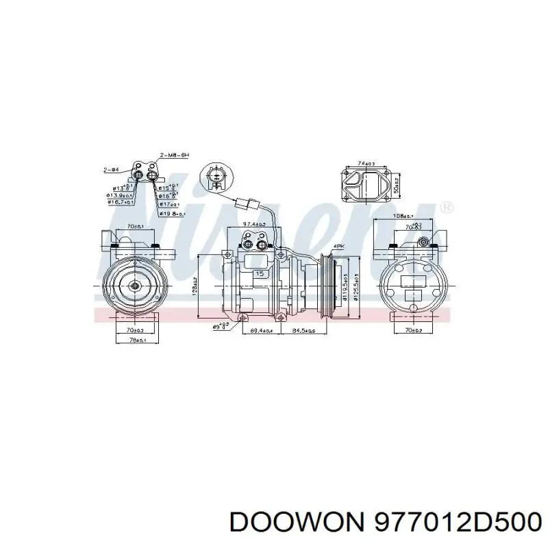 977012D500 Doowon Compressor de aparelho de ar condicionado
