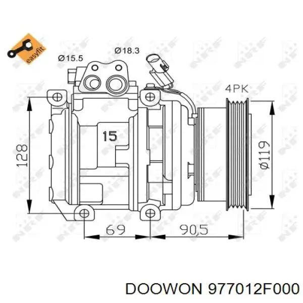 977012F000 Doowon Compressor de aparelho de ar condicionado