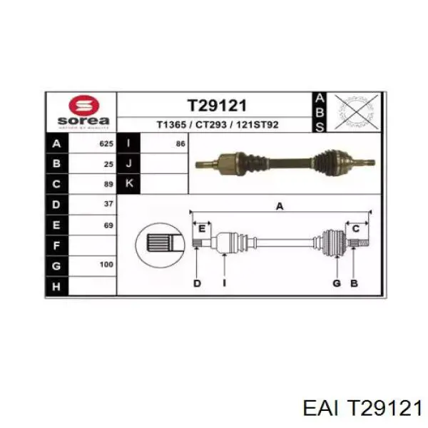 Compre 9642876780 Peugeot/Citroen Semieixo (acionador) dianteiro esquerdo