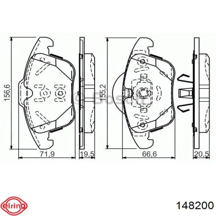 Vedante de refrigerador EGR do sistema de recirculação dos gases Elring 148200 preço, a partir de 9,57 USD