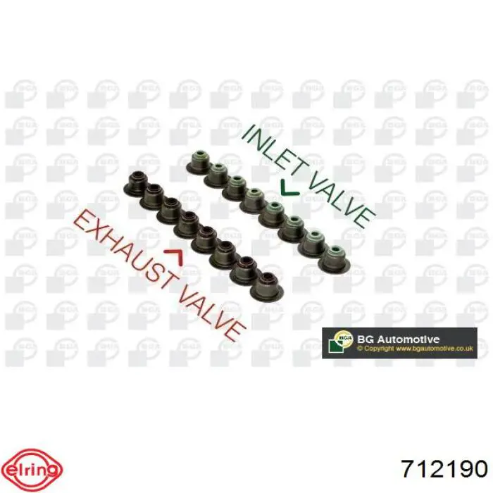 712190 Elring Vedação de válvula (coletor de óleo), admissão/escape, kit para um motor