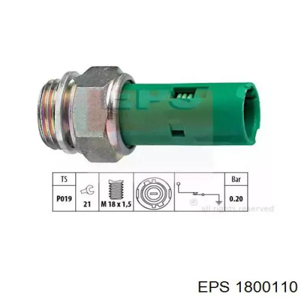 Sensor de pressão de óleo EPS 1800110 preço, a partir de 8,67 USD