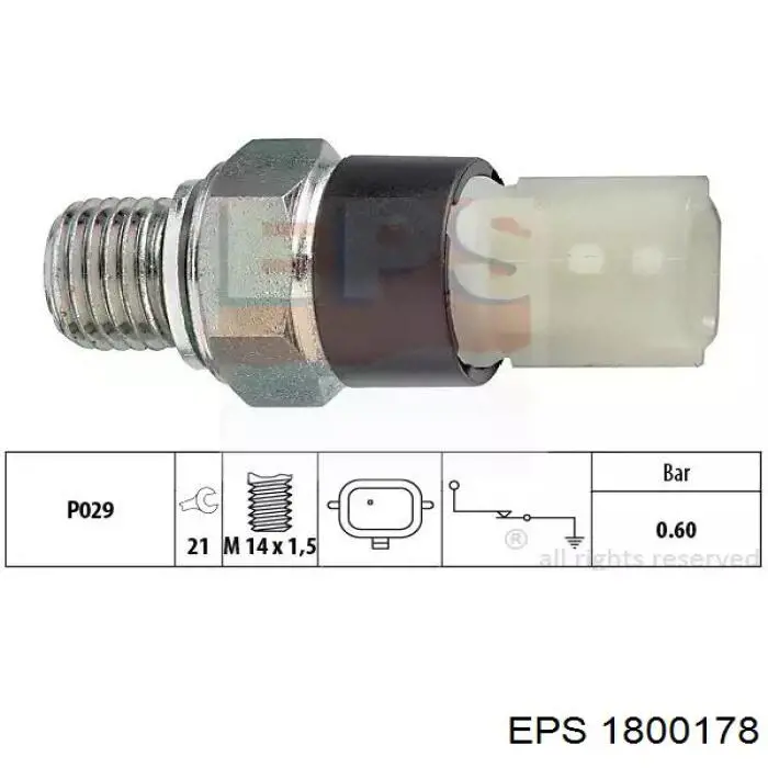1800178 EPS Sensor de pressão de óleo