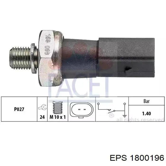 1800196 EPS Sensor de pressão de óleo