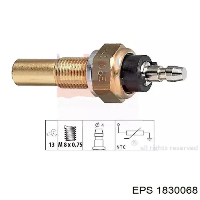 Sensor de temperatura do fluido de esfriamento EPS 1830068 preço, a partir de 6,34 USD