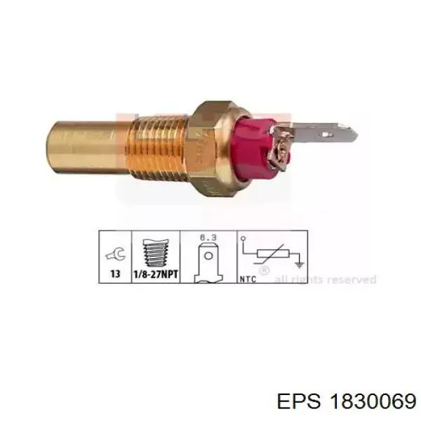 Sensor de temperatura do fluido de esfriamento EPS 1830069 preço, a partir de 8,88 USD