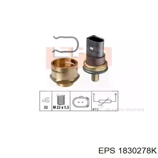 Compre 33786 FAE Sensor de temperatura do fluido de esfriamento