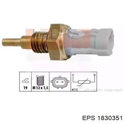 1830351 EPS Sensor de temperatura do fluido de esfriamento