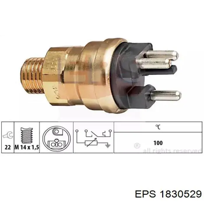Sensor de temperatura do fluido de esfriamento (de ativação de ventilador do radiador) EPS 1830529 preço, a partir de 24,67 USD