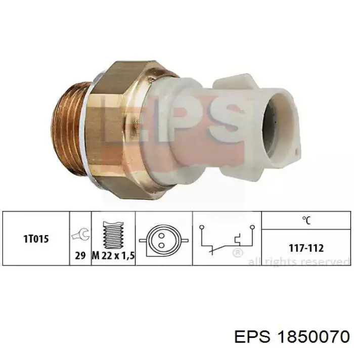 Compre 1850070 EPS Sensor de temperatura do fluido de esfriamento (de ativação de ventilador do radiador)