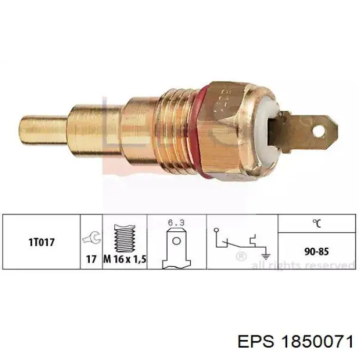 Sensor de temperatura do fluido de esfriamento (de ativação de ventilador do radiador) EPS 1850071 preço, a partir de 20,21 USD