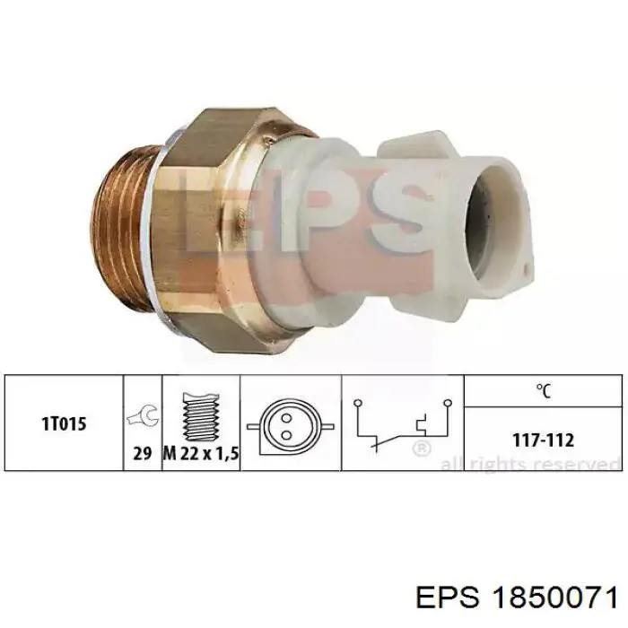 Compre 1850071 EPS Sensor de temperatura do fluido de esfriamento (de ativação de ventilador do radiador)