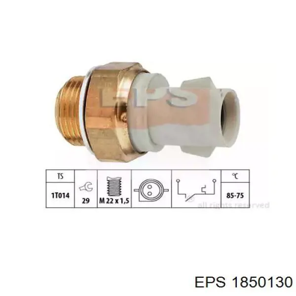 Sensor de temperatura do fluido de esfriamento (de ativação de ventilador do radiador) EPS 1850130 preço, a partir de 21,93 USD