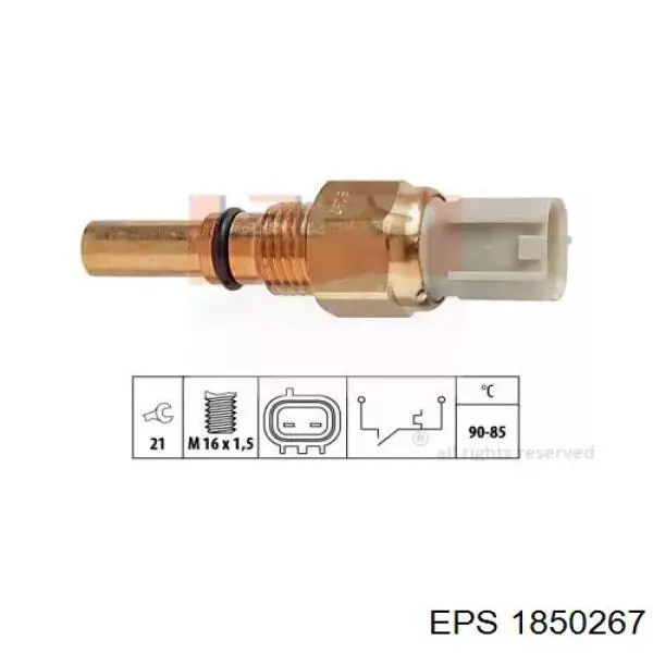 Sensor de temperatura do fluido de esfriamento (de ativação de ventilador do radiador) EPS 1850267 preço, a partir de 20,29 USD