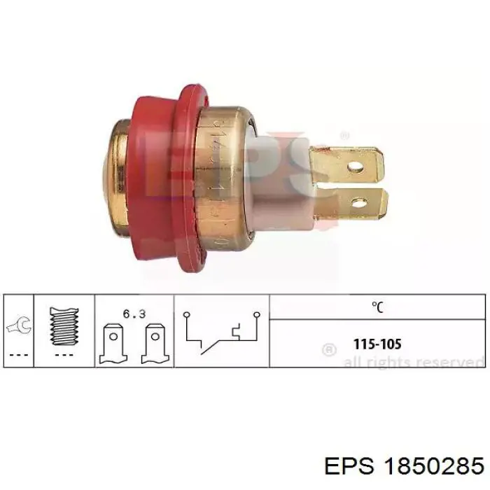Sensor de temperatura do fluido de esfriamento (de ativação de ventilador do radiador) EPS 1850285 preço, a partir de 28,77 USD