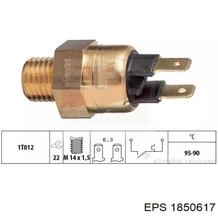 Compre 1850617 EPS Sensor de temperatura do fluido de esfriamento (de ativação de ventilador do radiador)