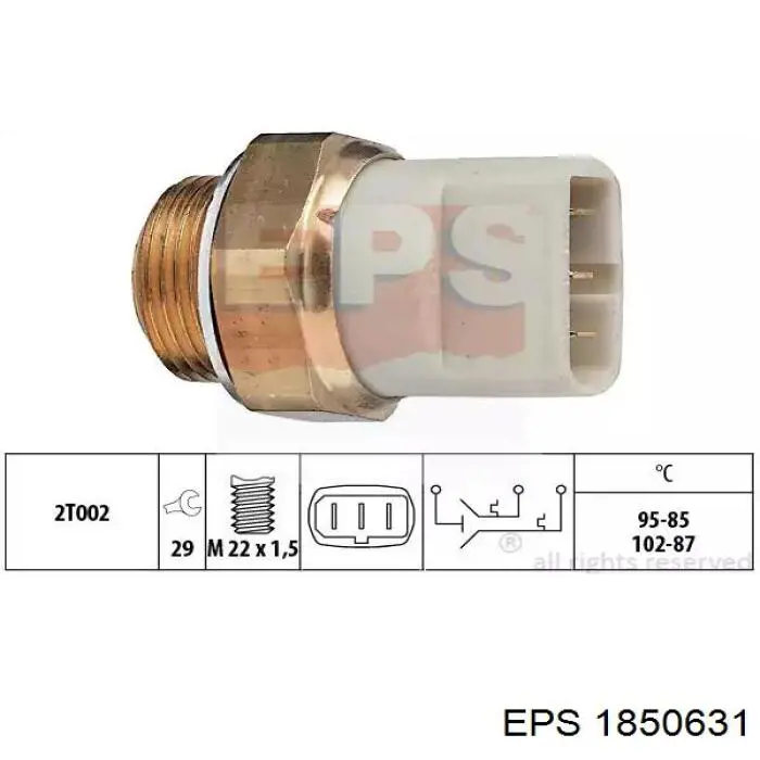 Compre 1850631 EPS Sensor de temperatura do fluido de esfriamento (de ativação de ventilador do radiador)