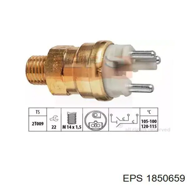 Sensor de temperatura do fluido de esfriamento (de ativação de ventilador do radiador) EPS 1850659 preço, a partir de 6,91 USD