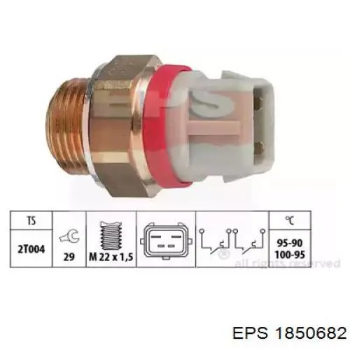 Sensor de temperatura do fluido de esfriamento (de ativação de ventilador do radiador) EPS 1850682 preço, a partir de 15,69 USD