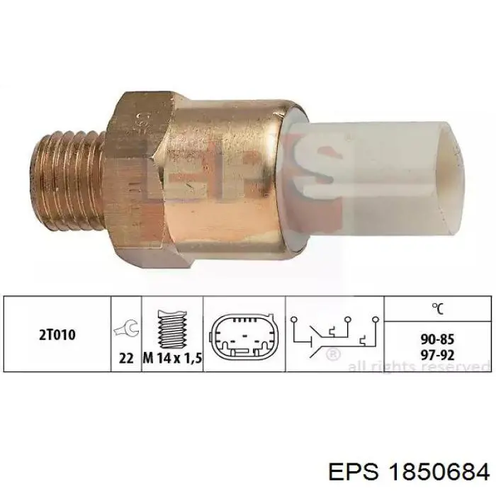 Sensor de temperatura do fluido de esfriamento (de ativação de ventilador do radiador) EPS 1850684 preço, a partir de 32,18 USD