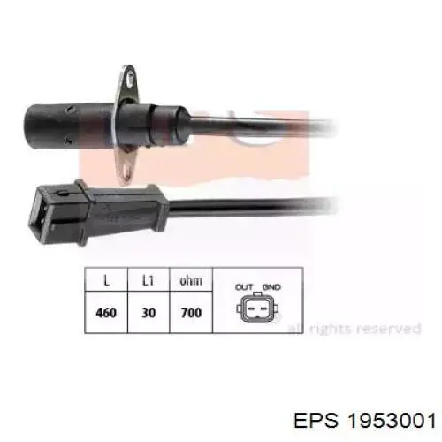 Compre 1953001 EPS Sensor de posição (de revoluções) de cambota