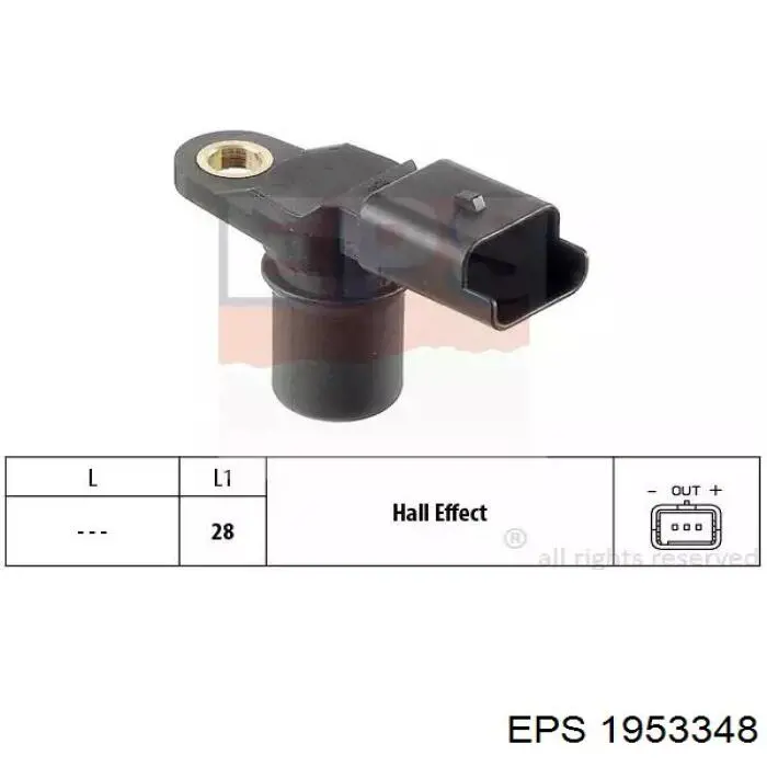 Sensor de posição da árvore distribuidora EPS 1953348 preço, a partir de 31,67 USD