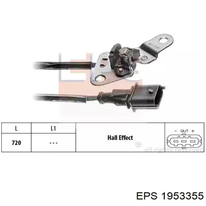 Sensor de posição da árvore distribuidora EPS 1953355 preço, a partir de 44,78 USD