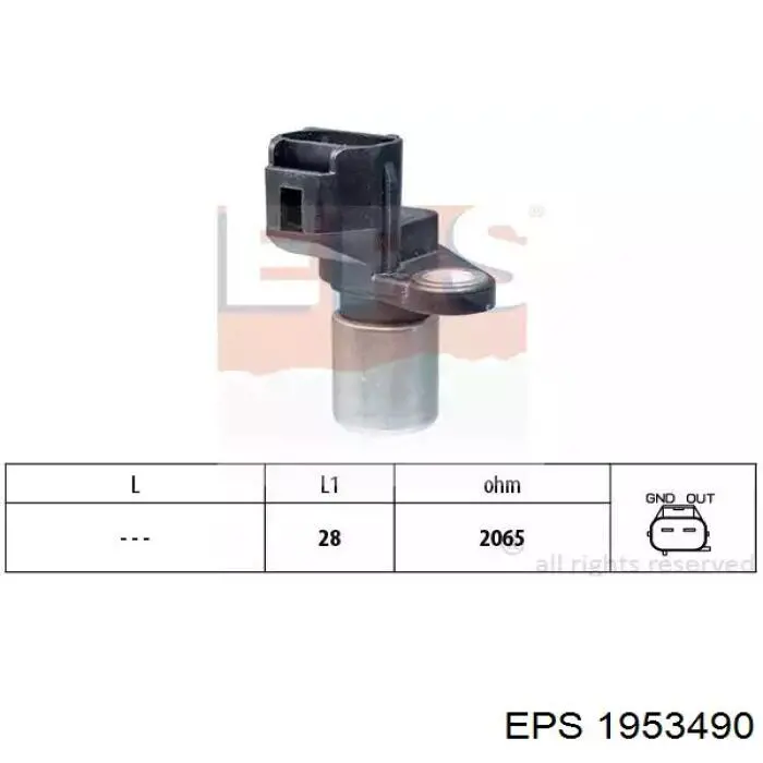 Sensor de posição da árvore distribuidora EPS 1953490 preço, a partir de 18,68 USD