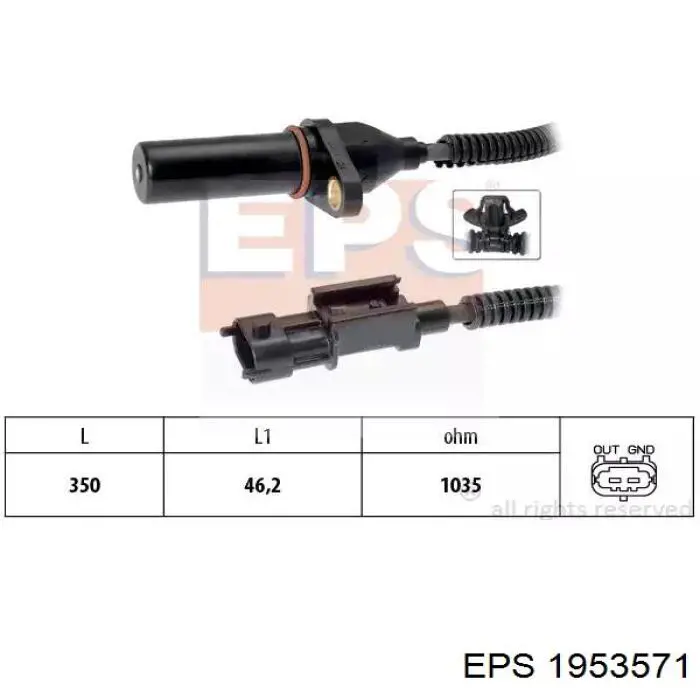 Sensor de posição (de revoluções) de cambota EPS 1953571 preço, a partir de 18,61 USD