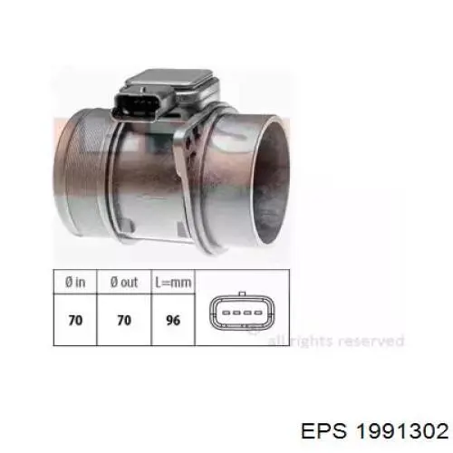 5WK97011 Jaguar Sensor de fluxo (consumo) de ar, medidor de consumo M.A.F. - (Mass Airflow)