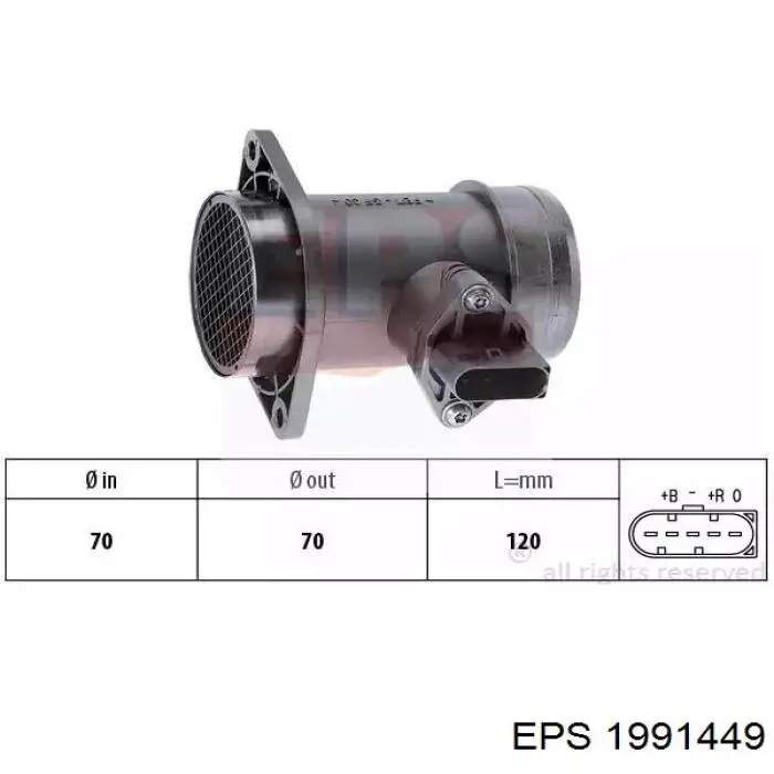 Compre 1991449 EPS Sensor de fluxo (consumo) de ar, medidor de consumo M.A.F. - (Mass Airflow)