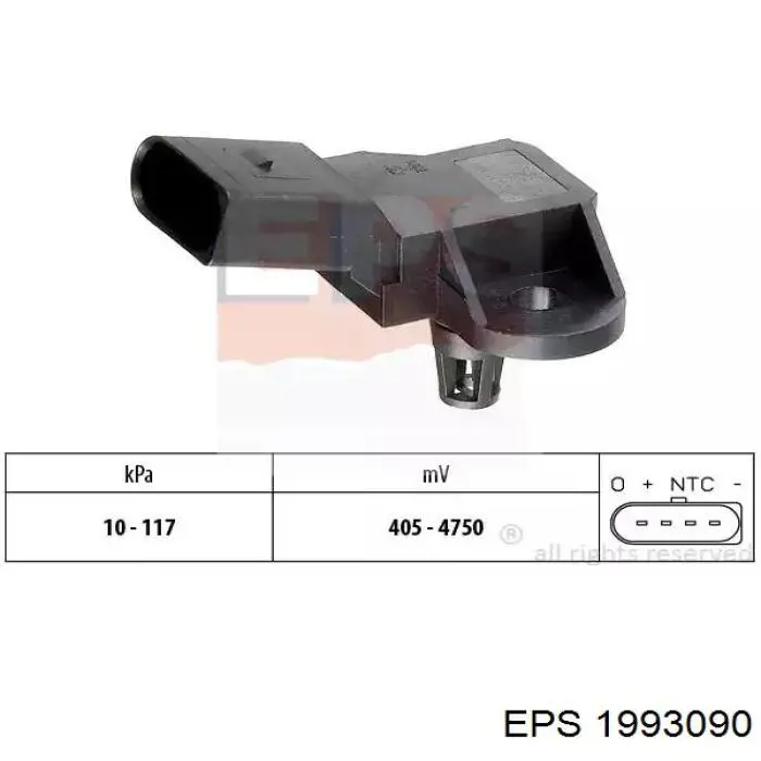 Sensor de pressão no coletor de admissão, MAP EPS 1993090 preço, a partir de 33,09 USD